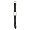 \"Bucherer\" quartz watch with a white dial and a black leather strap. - Moinat - Decorating accessories